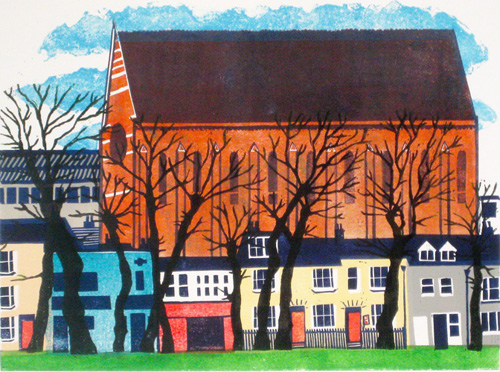 Brighton linocut